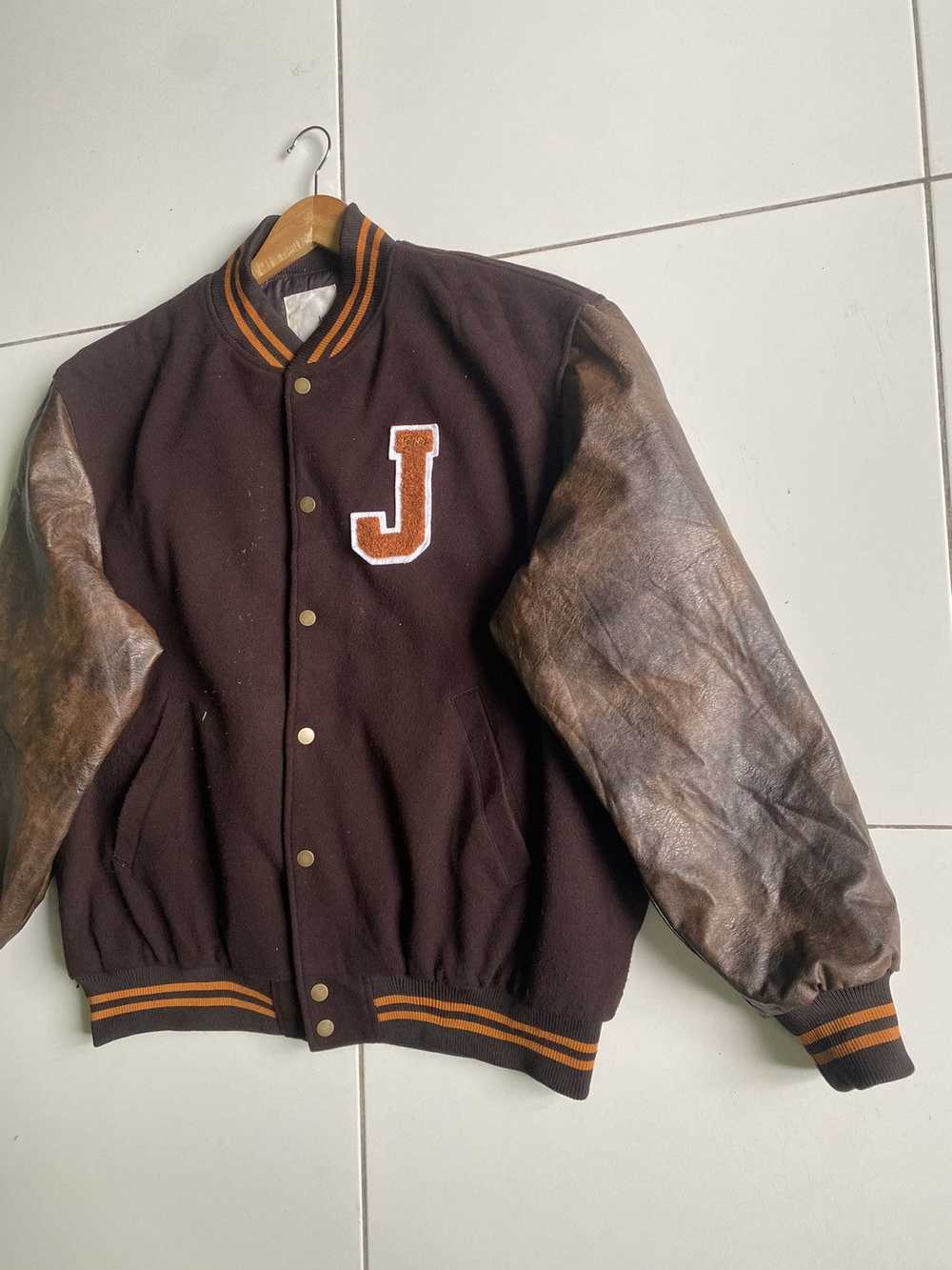 Japanese Brand × Leather Jacket Style J Varsity Q… - image 3