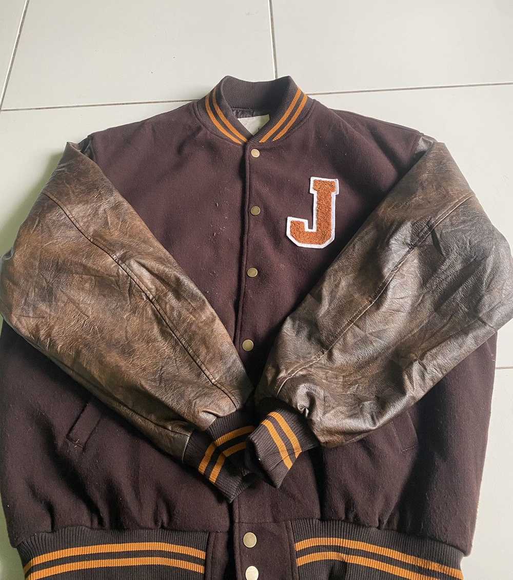 Japanese Brand × Leather Jacket Style J Varsity Q… - image 4