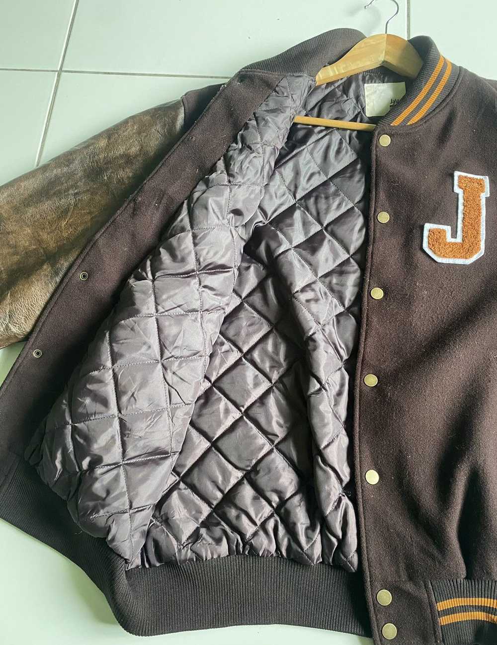 Japanese Brand × Leather Jacket Style J Varsity Q… - image 5
