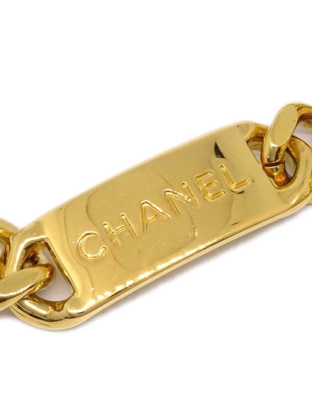 CHANEL Pre-Owned 1990-2000 logo charm curb-link c… - image 3