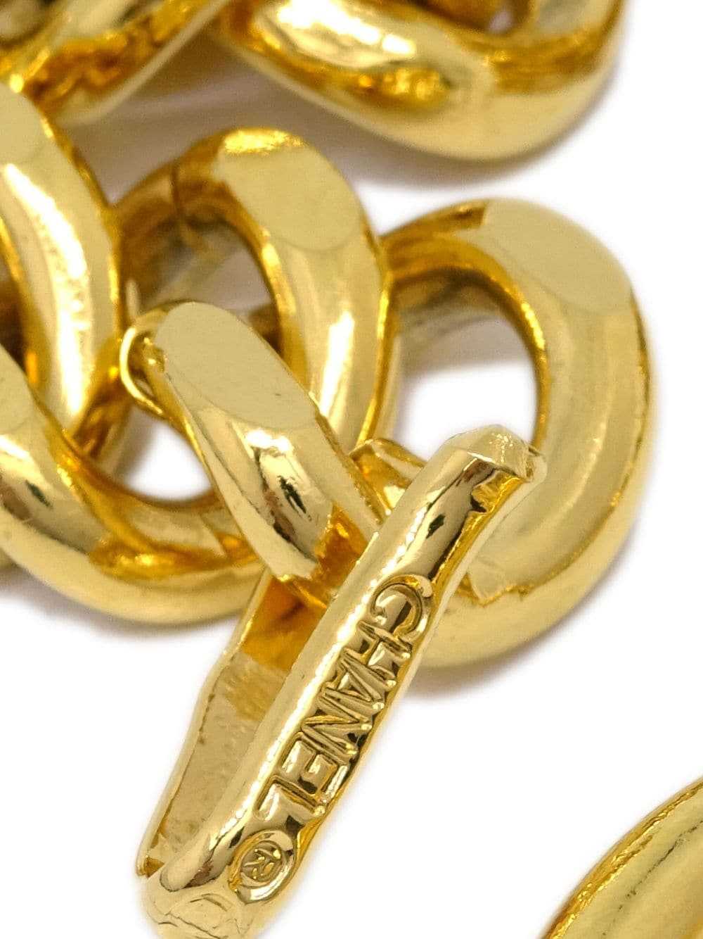 CHANEL Pre-Owned 1990-2000 logo charm curb-link c… - image 4