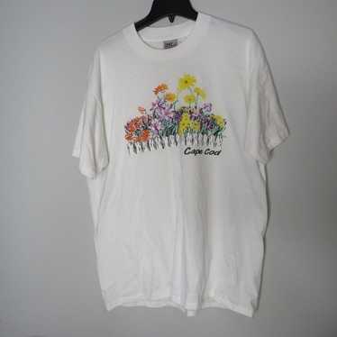 Oneita vintage Cape Cod single stitch floral shirt