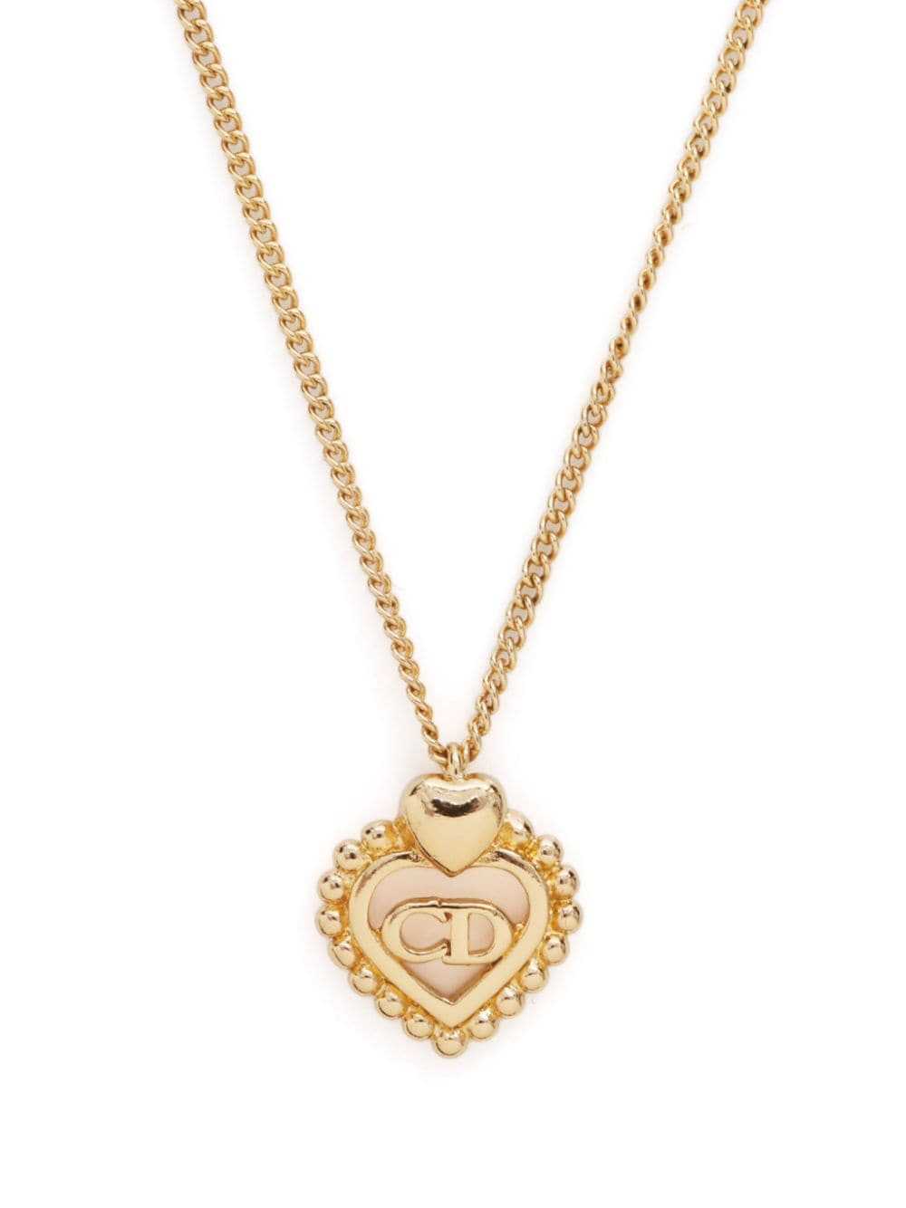 Christian Dior Pre-Owned CD heart pendant necklac… - image 2