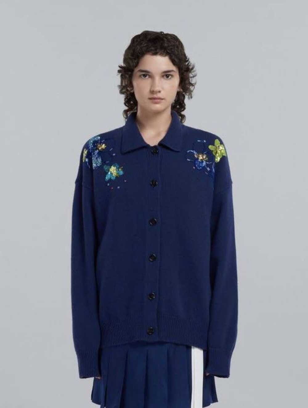 Marni o1w1db10524 Floral Embroidered Cardigan in … - image 2