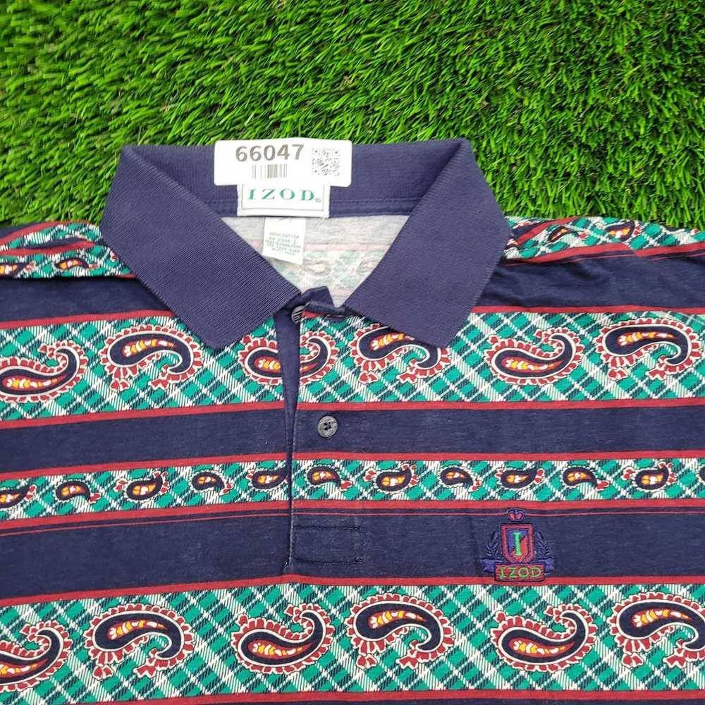 Izod Vintage IZOD Polo Shirt XL 24x29 Paisley AOP… - image 9