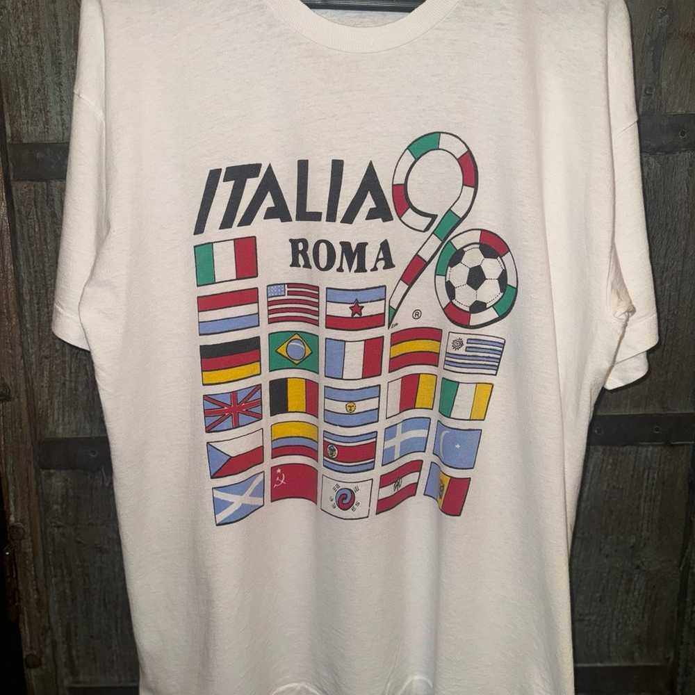 Vintage 1990 FIFA World Cup Italia, Roma Short Sl… - image 1