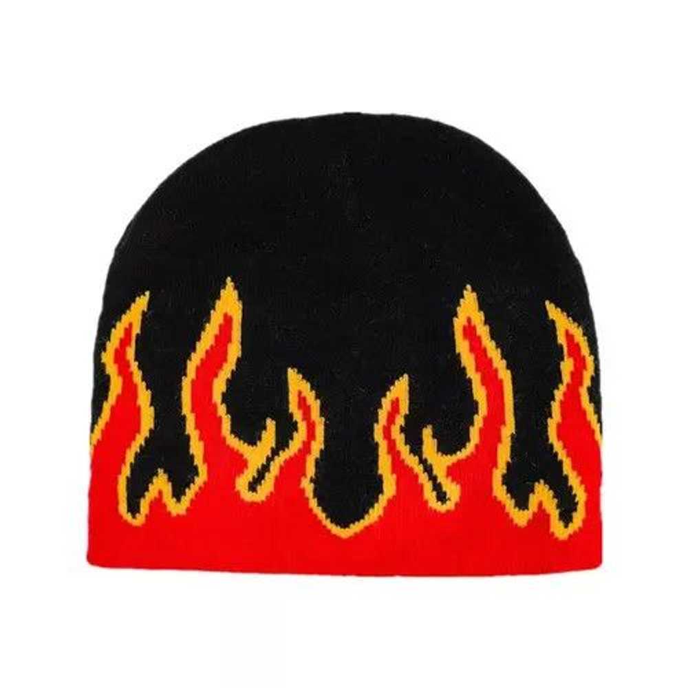 Custom × Rare × Streetwear Fire Flame Black / Red… - image 1