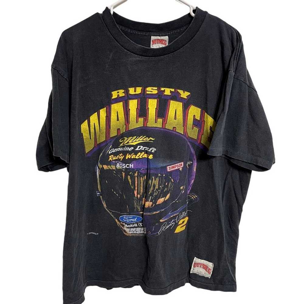 Vintage Single Stitch Rusty Wallace NASCAR Shirt … - image 1