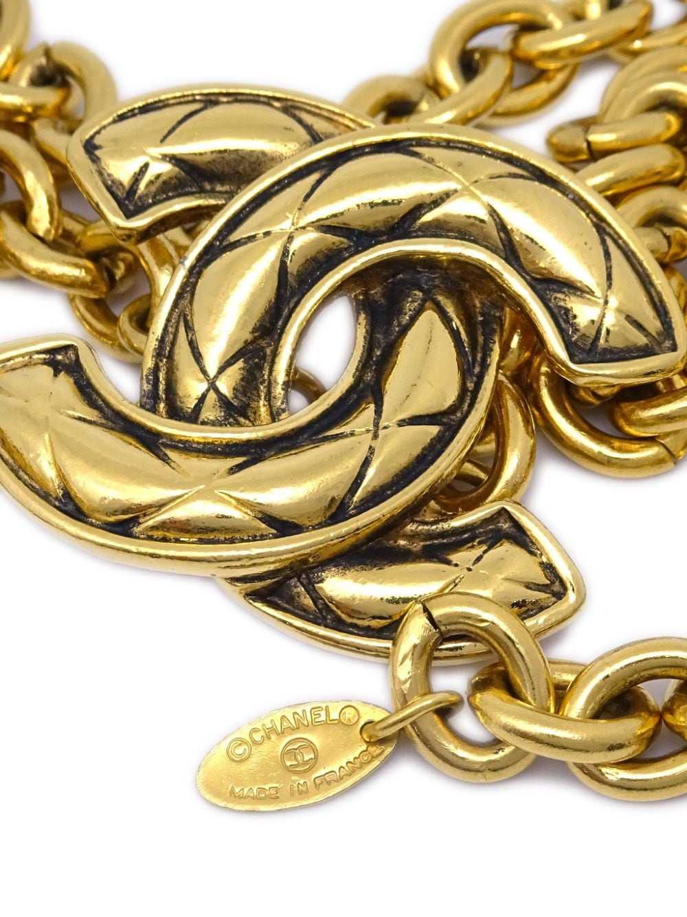 CHANEL Pre-Owned 1990-2000s gold plated CC chain … - image 4