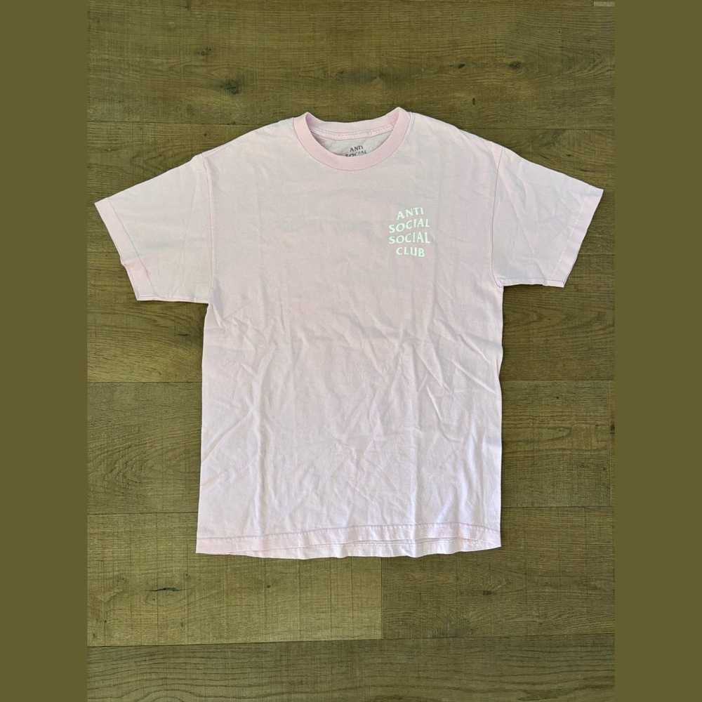 anti social social club pink short sleeve crewnec… - image 2