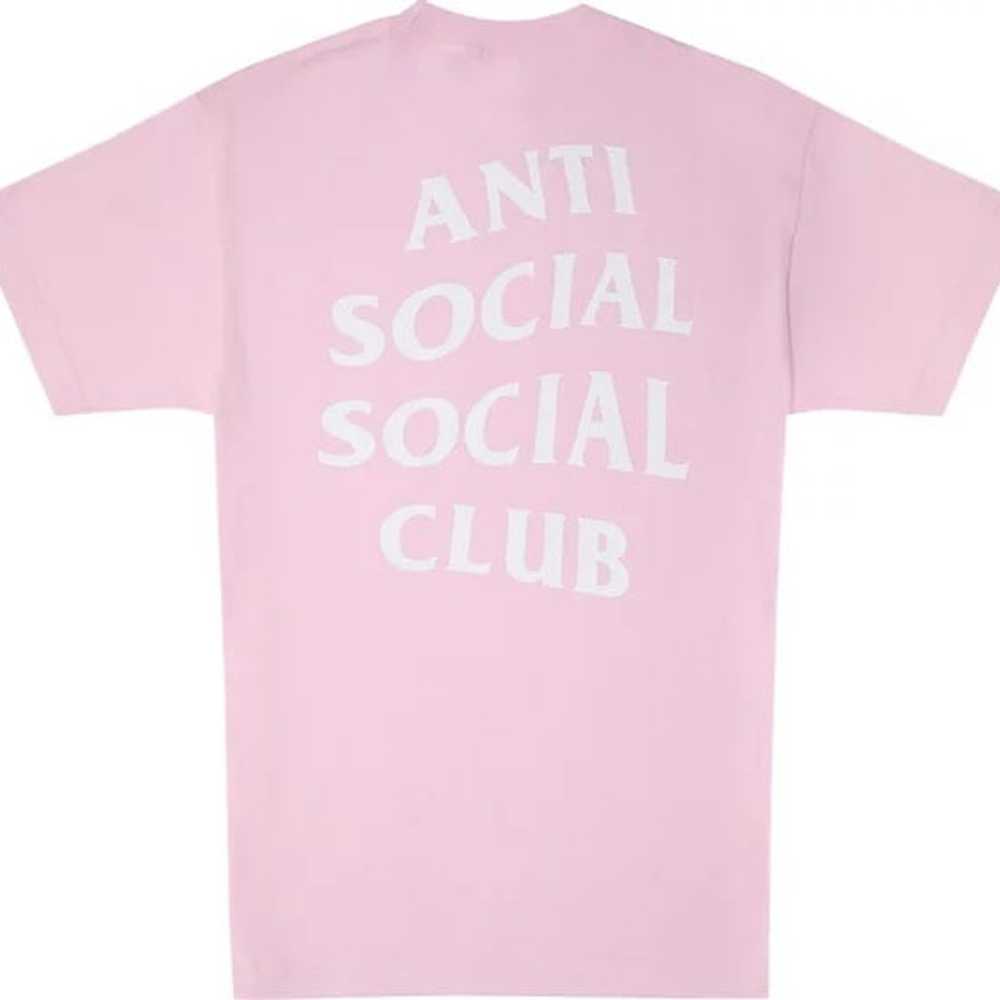 anti social social club pink short sleeve crewnec… - image 4