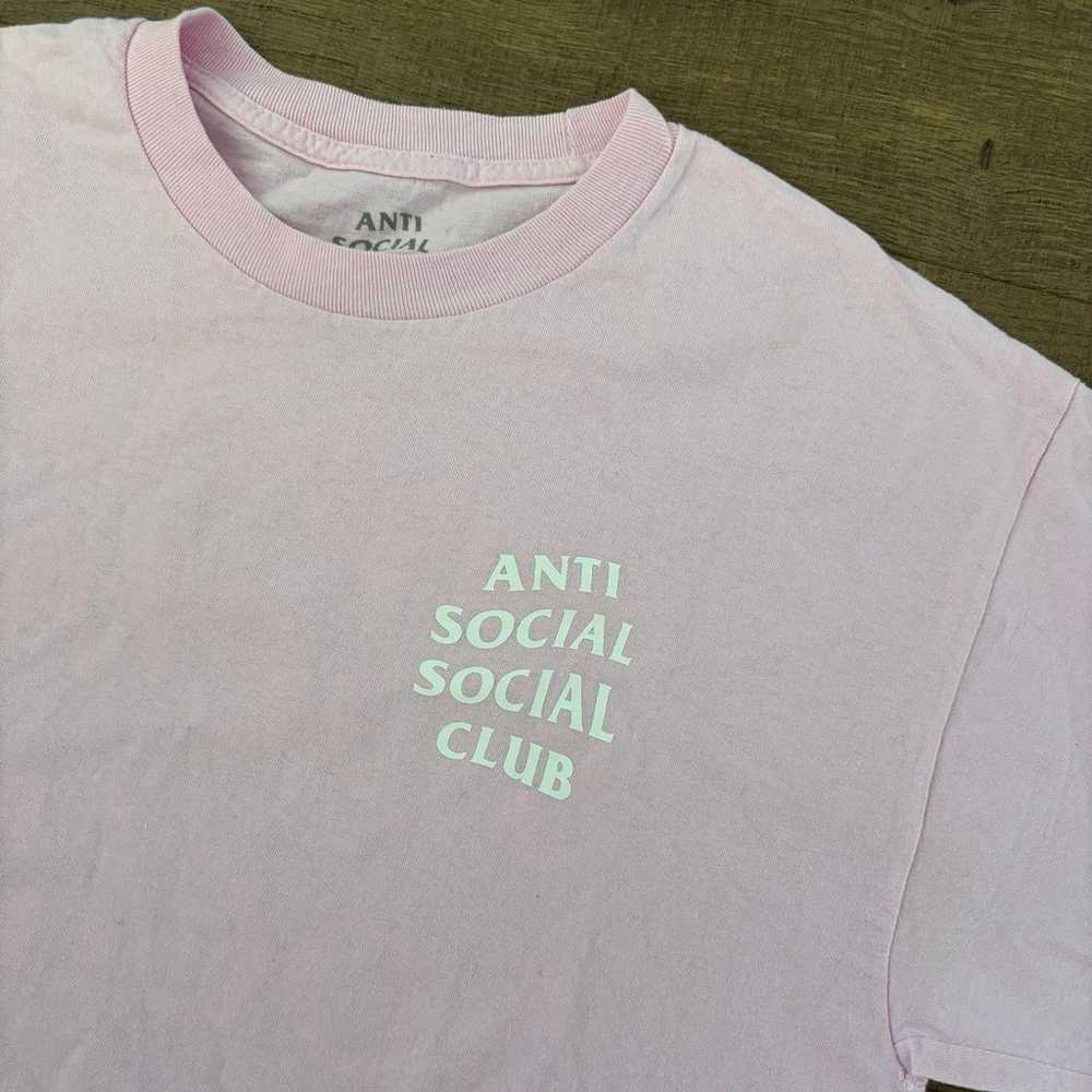 anti social social club pink short sleeve crewnec… - image 5