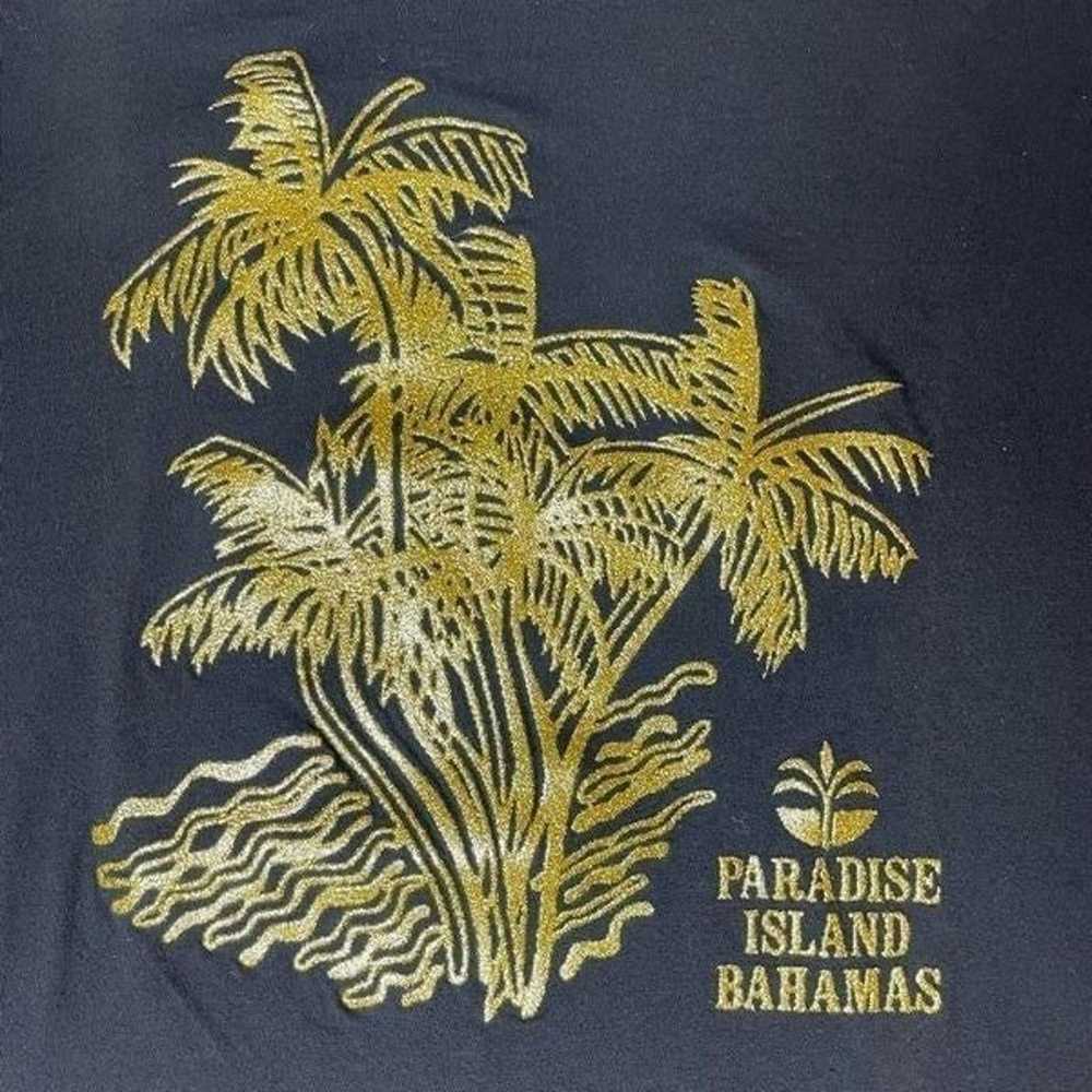 Vintage 90’s Paradise Island Glitter Puff Graphic… - image 3