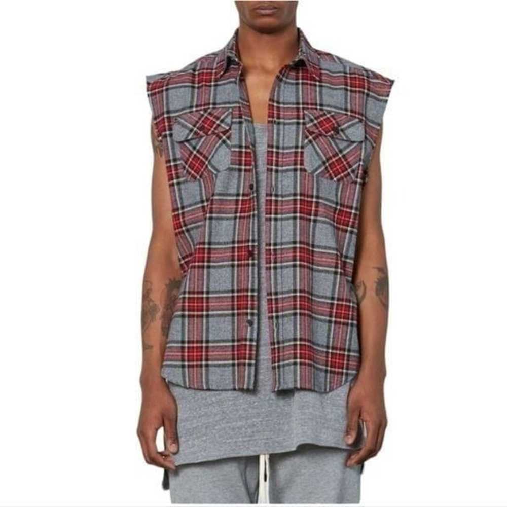 Fear Of God FOG Collection Two Plaid Flannel Cut … - image 4