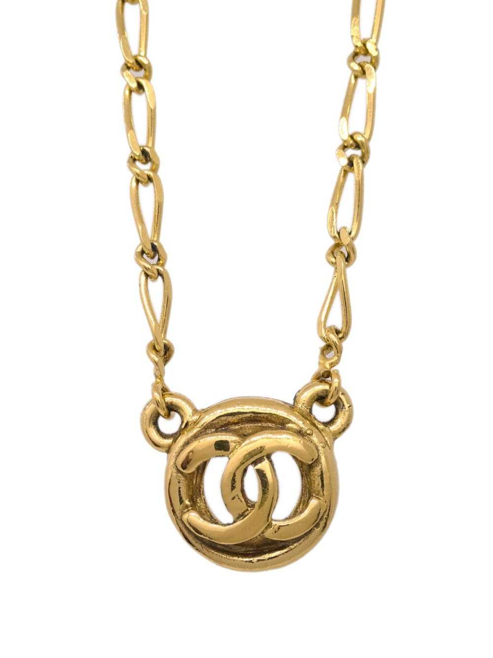CHANEL Pre-Owned 1982 CC medallion necklace - Gold - image 2