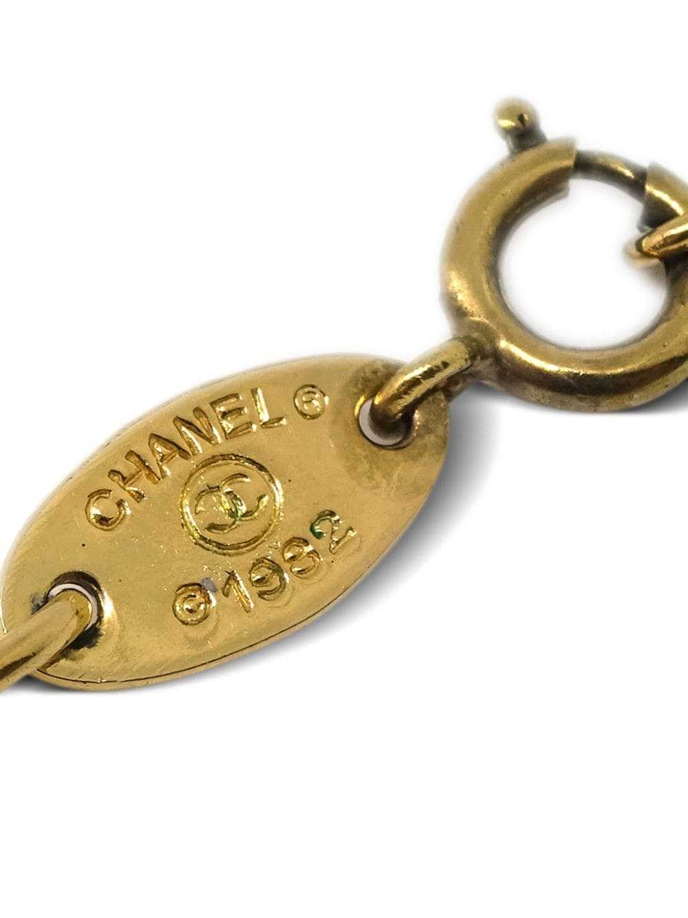 CHANEL Pre-Owned 1982 CC medallion necklace - Gold - image 4