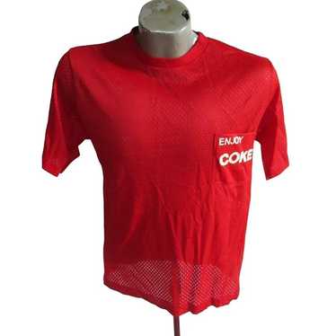 Vintage Mens T-shirt Single Stitch Red Medium Coc… - image 1