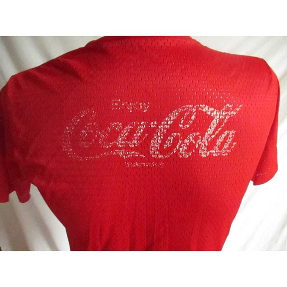 Vintage Mens T-shirt Single Stitch Red Medium Coc… - image 5