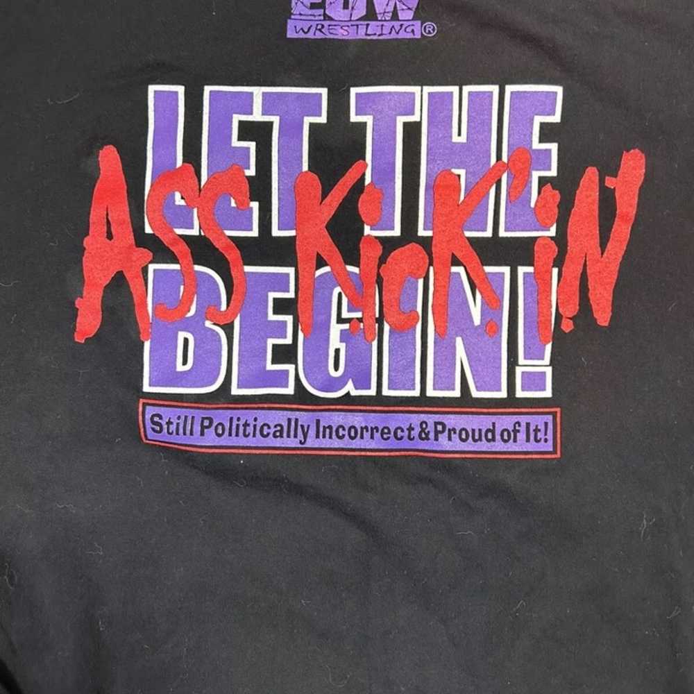 Original ECW Wrestling t-Shirt Let A** Begin Vint… - image 5