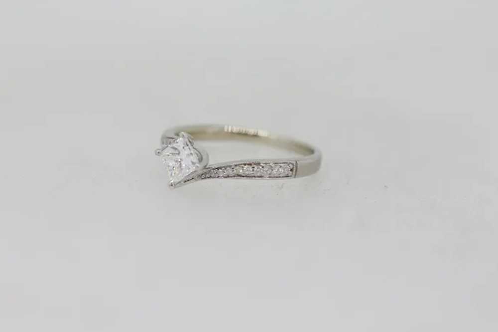 14k White Gold Princess Cut Diamond Engagement Ri… - image 2