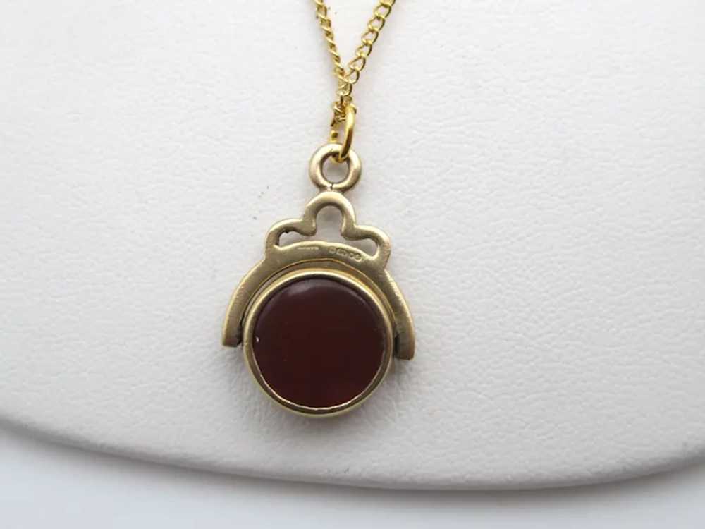 Antique 9k Gold Onyx Carnelian Double Sided Swive… - image 5