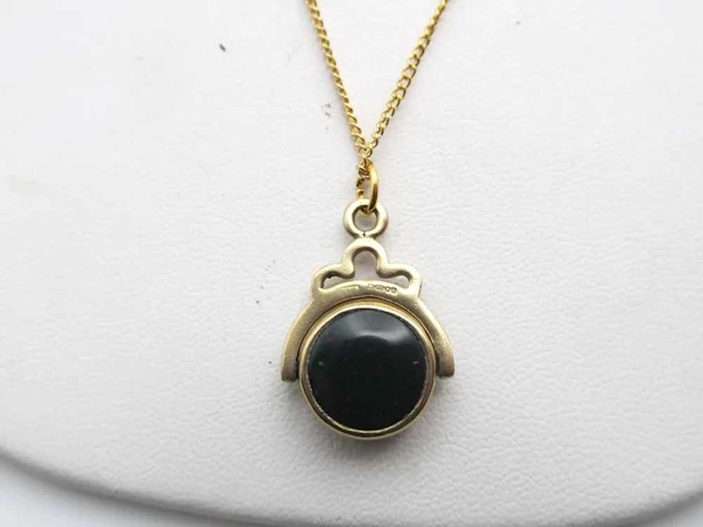 Antique 9k Gold Onyx Carnelian Double Sided Swive… - image 8