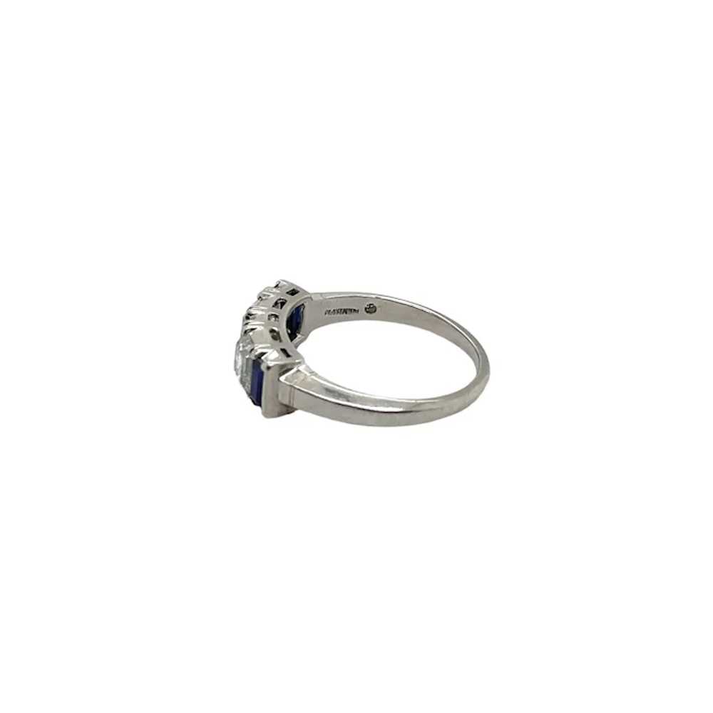Platinum Sapphire and Diamond Ring - image 2