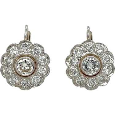 Platinum and 14K White Gold Diamond Earring