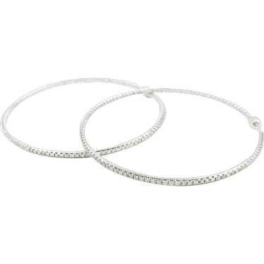 2.18ctw Diamond Hoop Earrings In White Gold