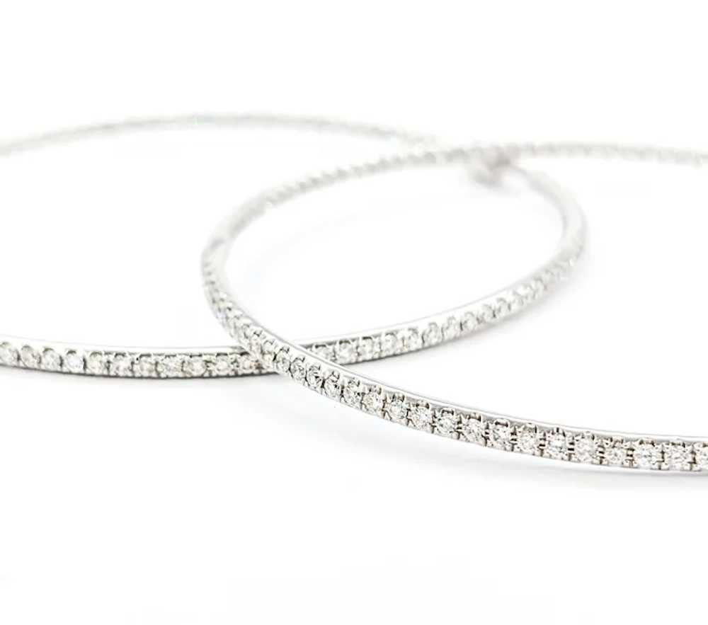 2.18ctw Diamond Hoop Earrings In White Gold - image 3