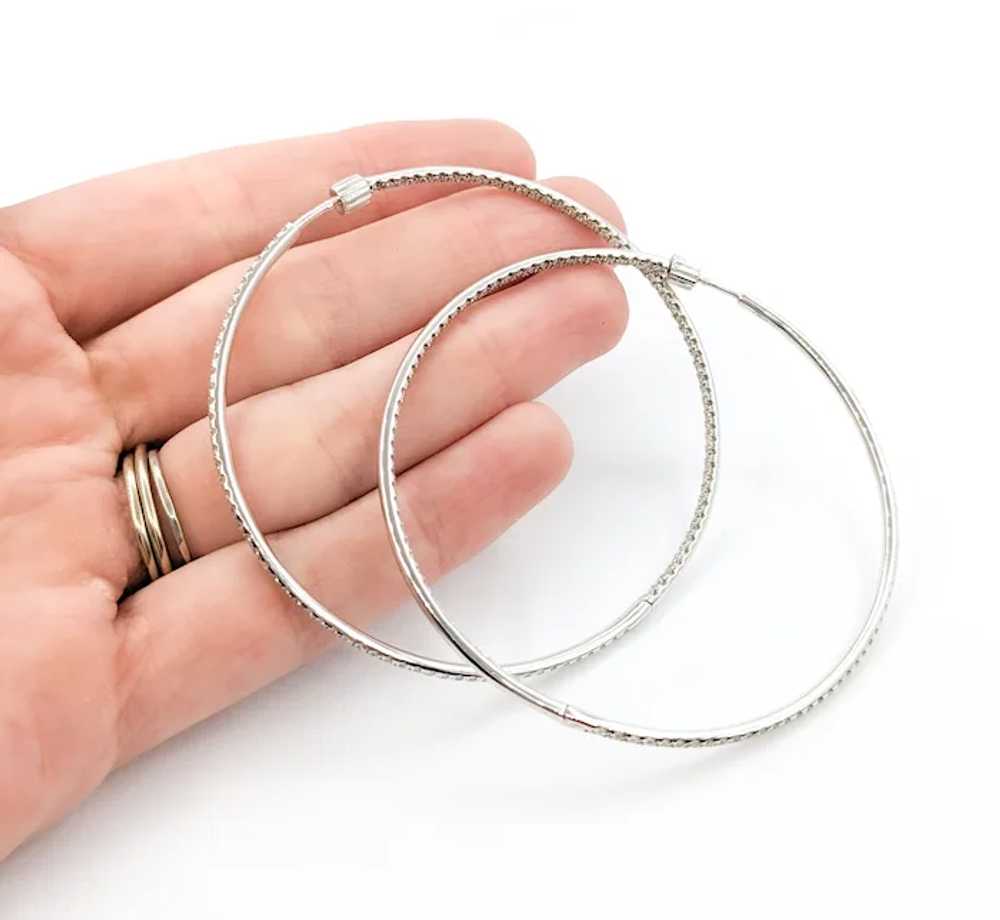 2.18ctw Diamond Hoop Earrings In White Gold - image 7