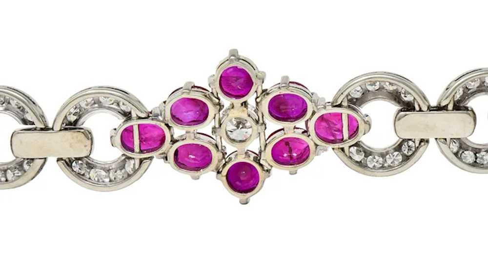 Mid-Century 27.62 CTW Ruby Diamond Platinum Clust… - image 10