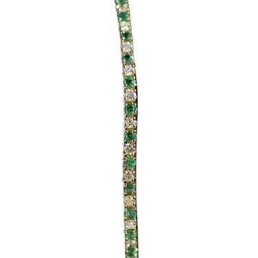 2.42ctw Natural Emerald and Diamond Tennis Bracel… - image 1