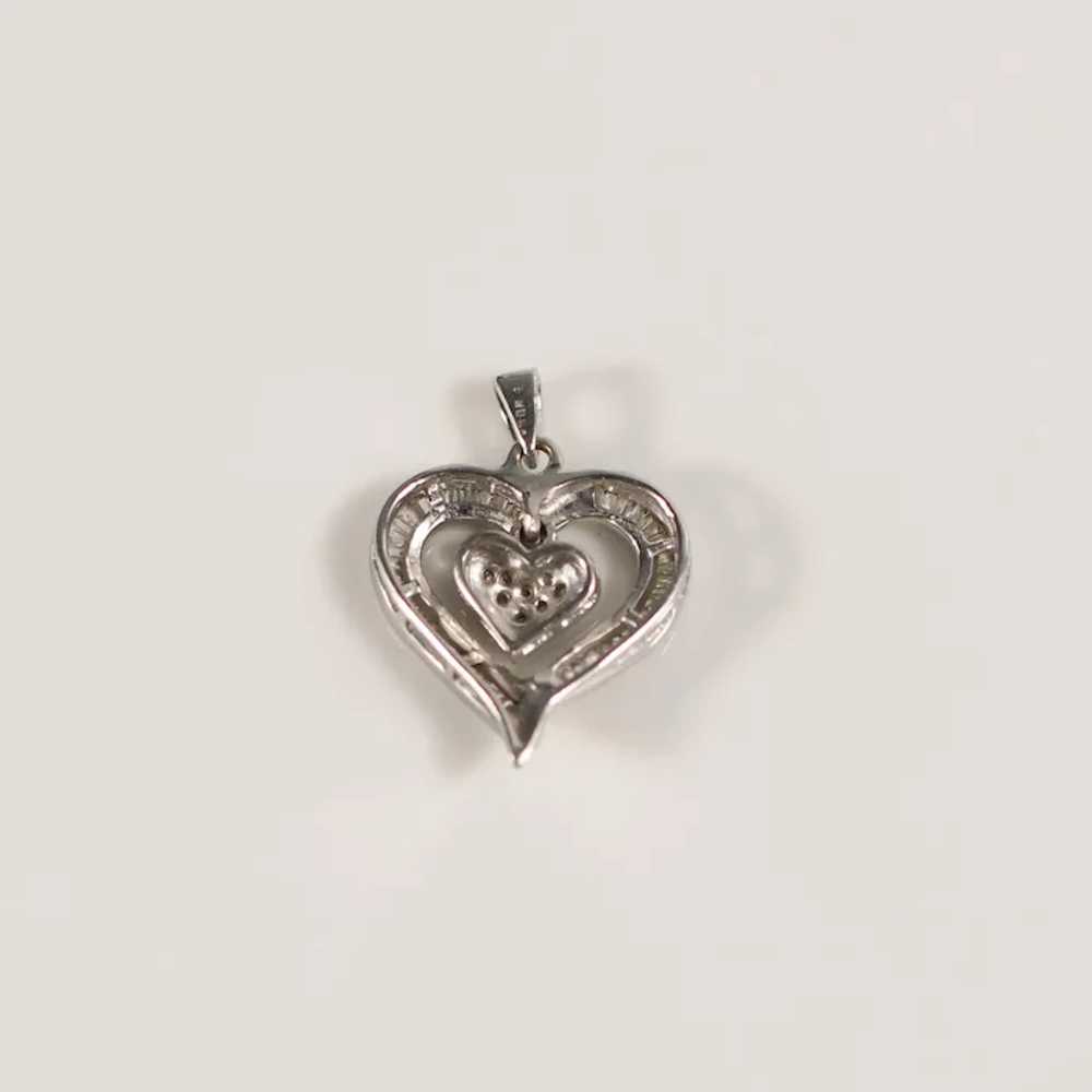 0.75ctw Diamond Heart Pendant in 10K White Gold - image 3