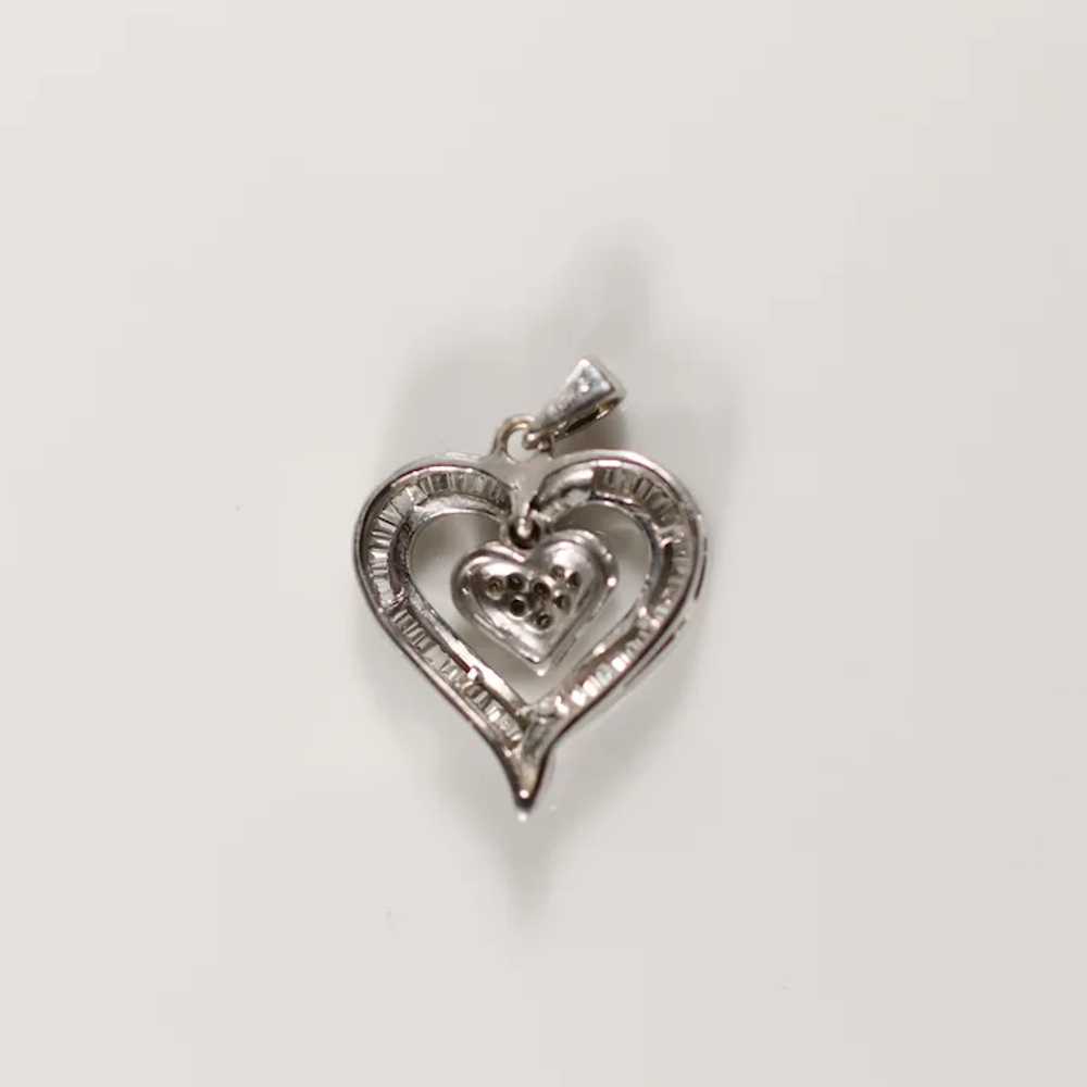 0.75ctw Diamond Heart Pendant in 10K White Gold - image 4