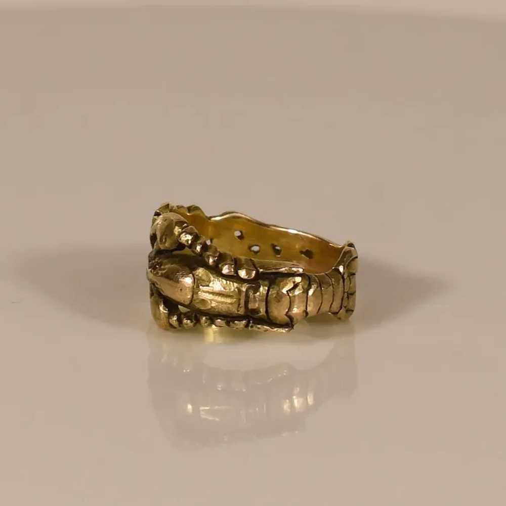 Vintage Gold Lobster Ring - image 3