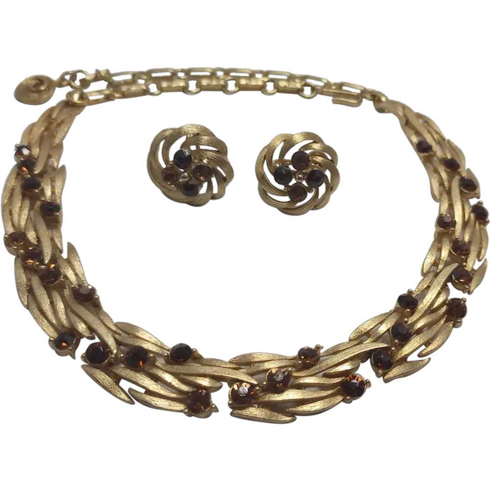 Vintage MCM Lisner Necklace & Earrings, Goldtone,… - image 1