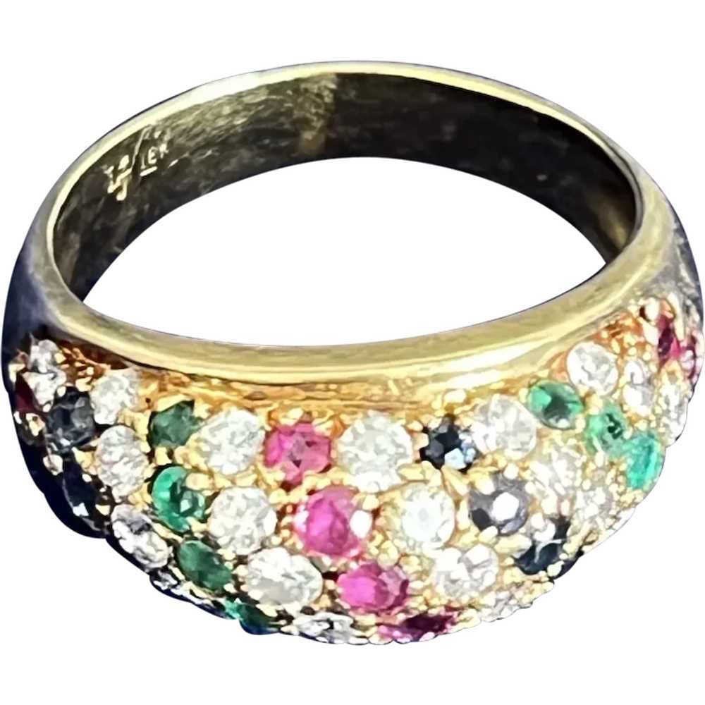 18 Carat Yellow Gold, Diamond, Sapphire, Ruby and… - image 1