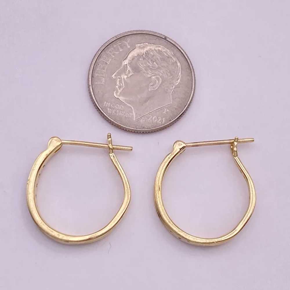Diamond Hoop Earrings .16 Carat TW 10K Two-Tone G… - image 5