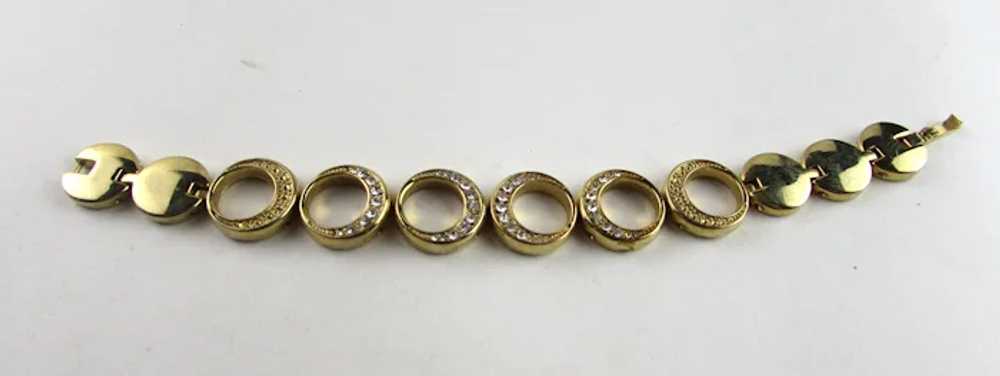 Gold Tone Circle Bracelet With Crystal Accents - image 10