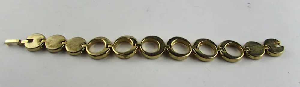 Gold Tone Circle Bracelet With Crystal Accents - image 5