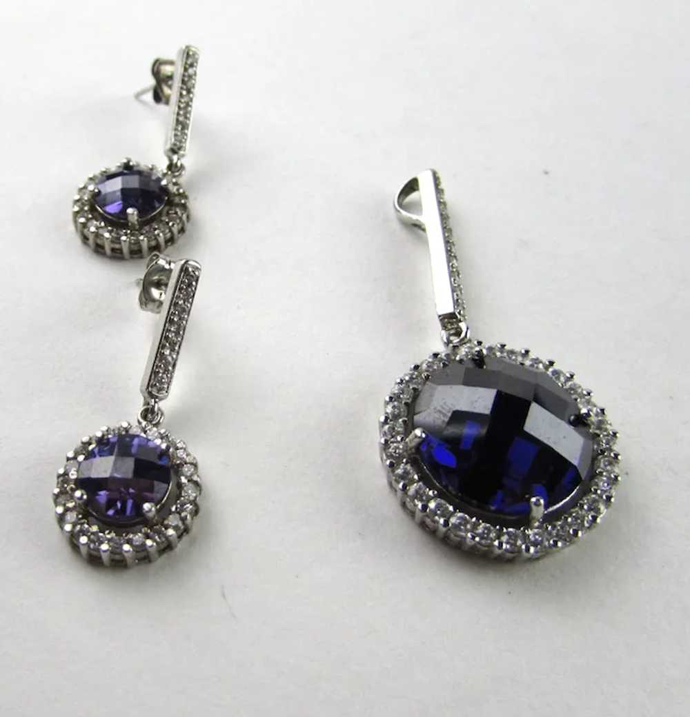 Sterling Silver Pendant and Matching Earrings Wit… - image 10