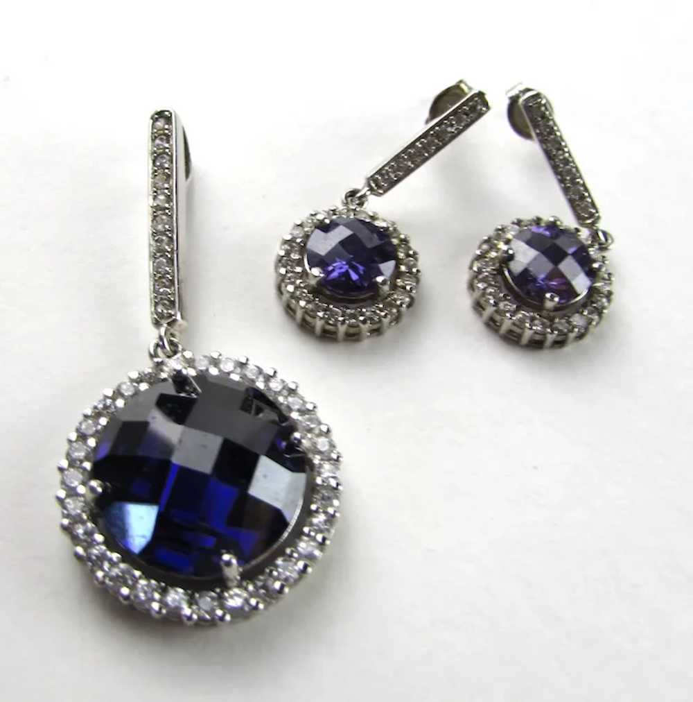 Sterling Silver Pendant and Matching Earrings Wit… - image 6