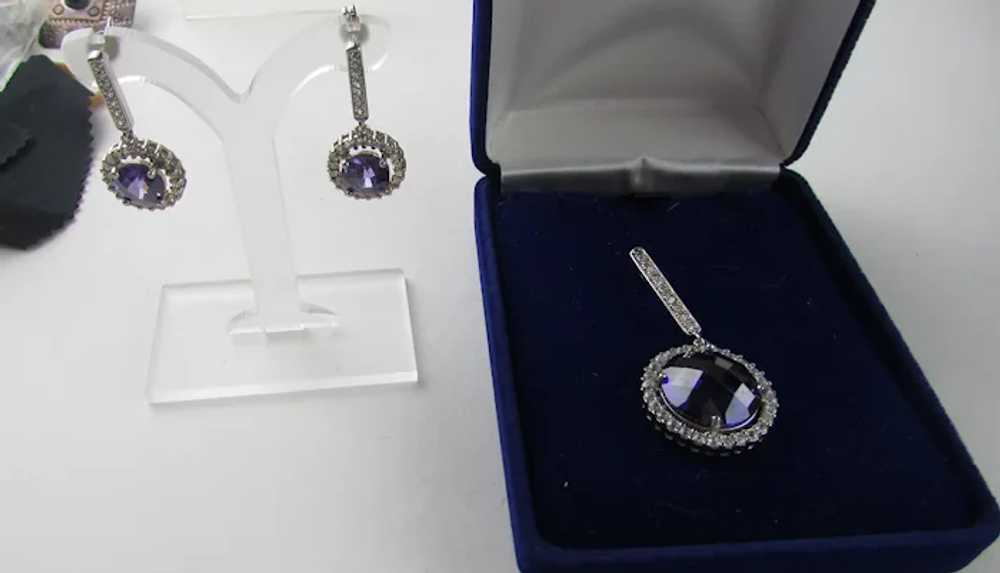 Sterling Silver Pendant and Matching Earrings Wit… - image 7