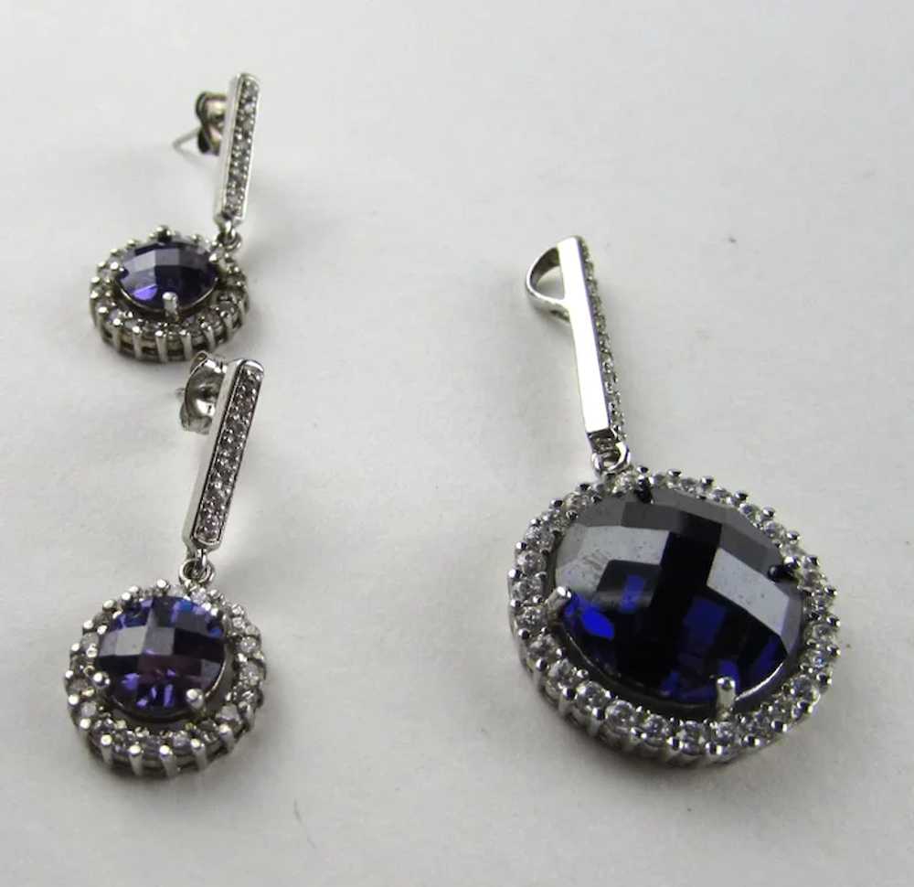 Sterling Silver Pendant and Matching Earrings Wit… - image 8