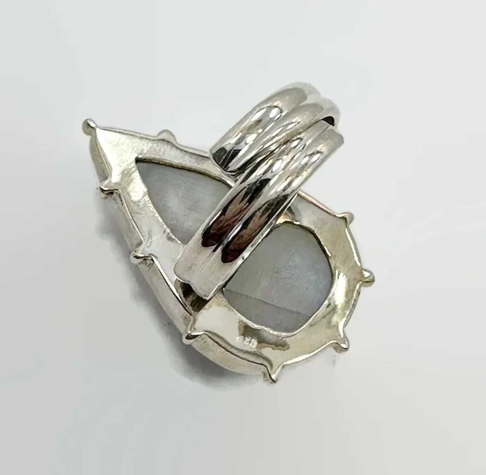 Moonstone Ring, Sterling Silver, White Moonstone,… - image 5