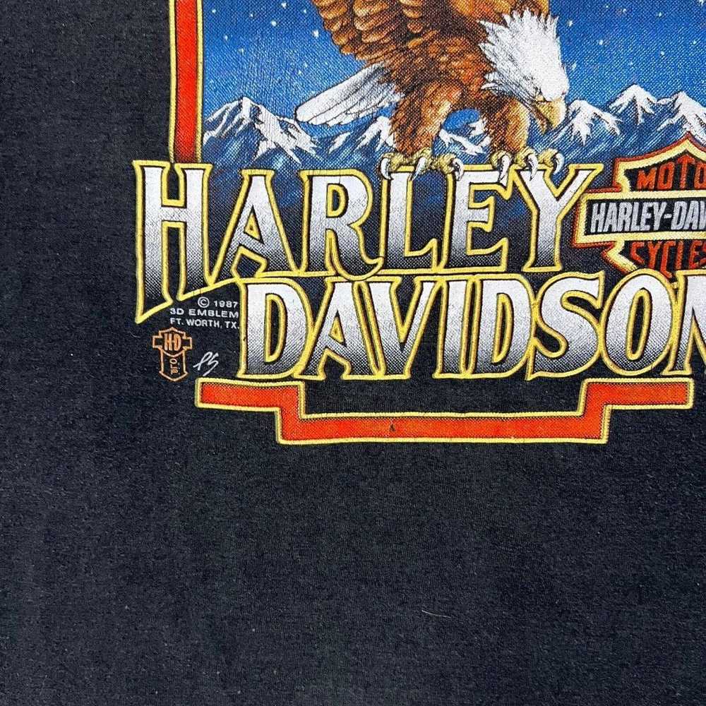 VINTAGE Harley Davidson 3D Emblem Shirt 2XL Fit M… - image 8