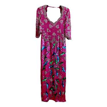 Non Signé / Unsigned Epaulettes silk maxi dress - image 1