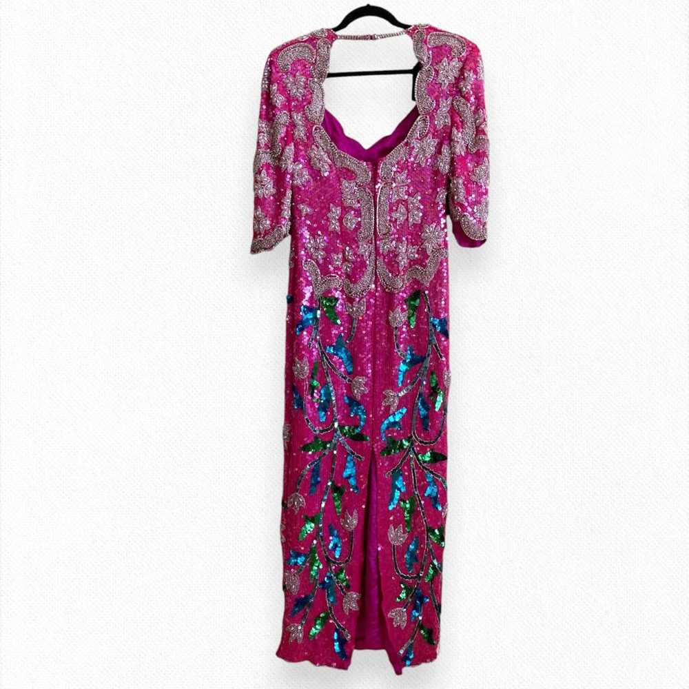 Non Signé / Unsigned Epaulettes silk maxi dress - image 2