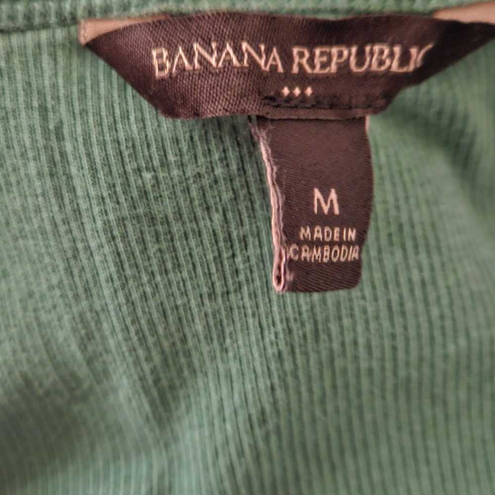 Banana Republic Green Ribbed Sleeveless Cotton Bl… - image 3